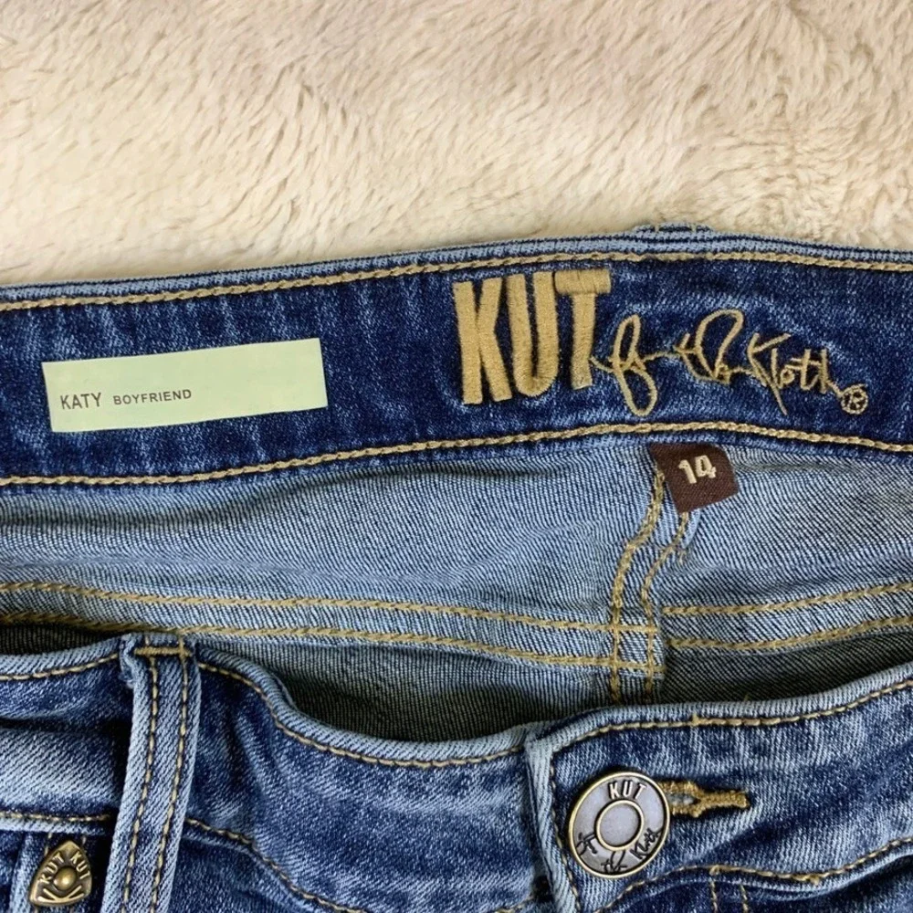 Kut From The Kloth Katy Boyfriend Jeans Womens 14 Medium Wash Blue Denim Casual